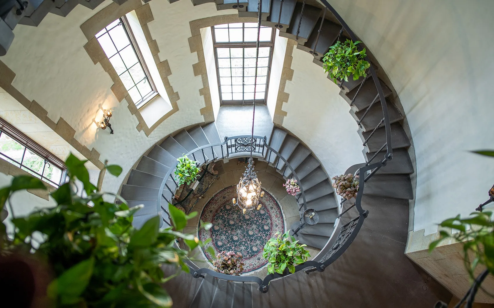 Historic staircase inside The Graylyn Estate