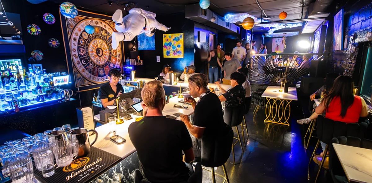The Observatory space-themed cocktail bar in Winston-Salem