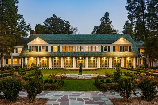 Reynolda House Museum of American Art exterior at dusk