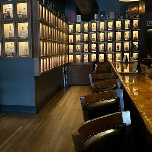Interior of The Trophy Room bourbon and cocktail bar in Winston-Salem